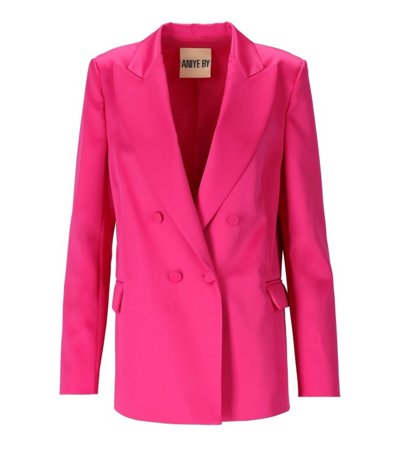 Aniye By Tina Fuchsia Double-breasted Blazer In Pink