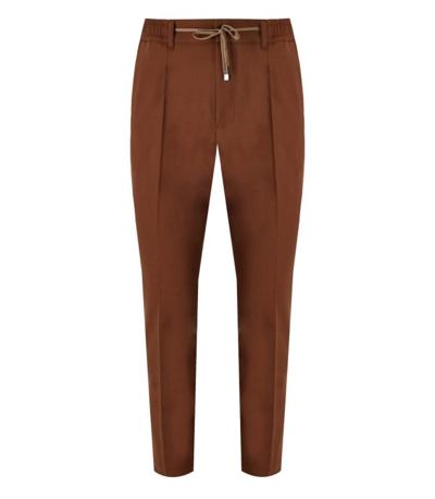 Cruna Mitte Brown Trousers In Leather