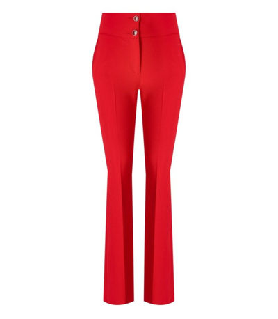 Blugirl Pressed-crease Crepe Flared Trousers In Red