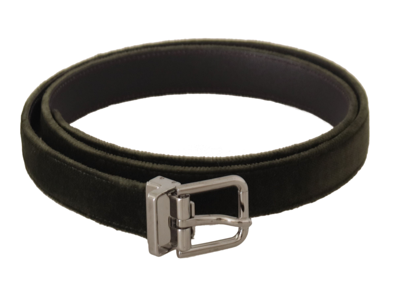 DOLCE & GABBANA DOLCE & GABBANA ELEGANT VELVET LEATHER GREEN MEN'S BELT