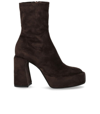 Elena Iachi Woman Ankle Boots Black Size 10 Textile Fibers In Brown