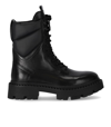 Ash Gotta Combat Boots In Black Leather In Black