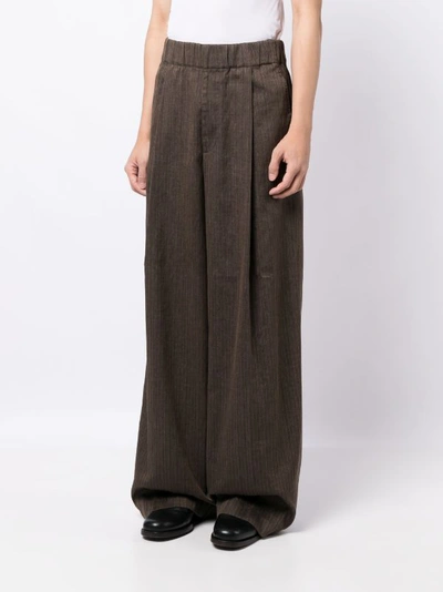 Dries Van Noten Men Pilburn Washed Cotton Linen Polyester Stripe 