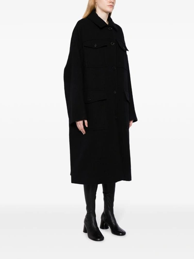 Dries Van Noten Women Heavy Felt Wool Coat In Black