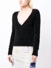 Dries Van Noten Low V Neck Sweater In Black