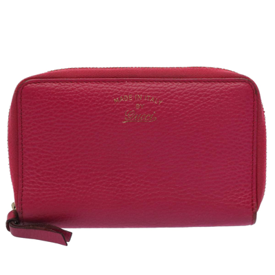 Gucci Zip Around Pink Leather Wallet  ()