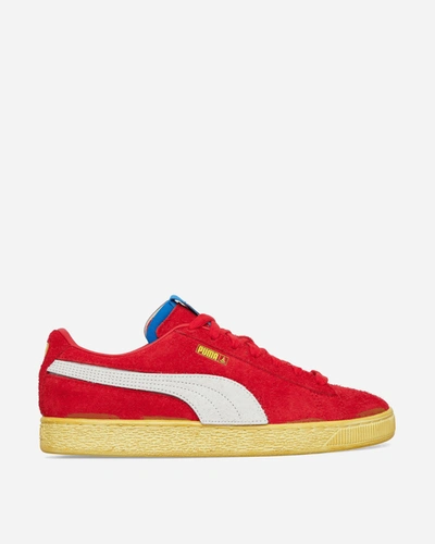 Puma Ferrari Joshua Vides Suede Sneakers In White- Black