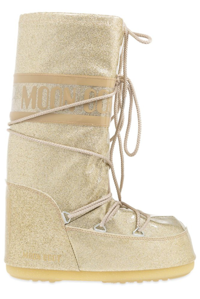 Moon Boot Icon Glitter Lace In Gold