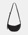 Allsaints Half Moon Crossbody Bag In Black/black
