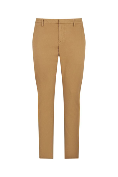 Dondup Tapered Leg Chino Trousers In Beige