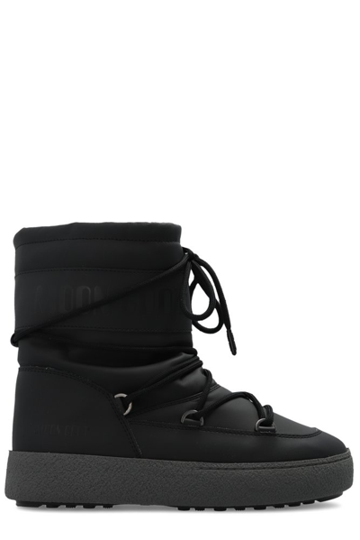 Moon Boot Track Suede Lace-up Snow Boots In Black