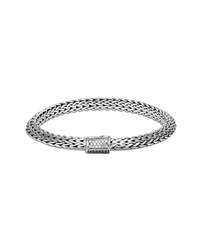 John Hardy Silver 0.17 Ct. Tw. Diamond & Gemstone Classic Chain Woven Bracelet