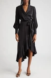 ZIMMERMANN ZIMMERMANN LONG SLEEVE SILK WRAP MIDI DRESS