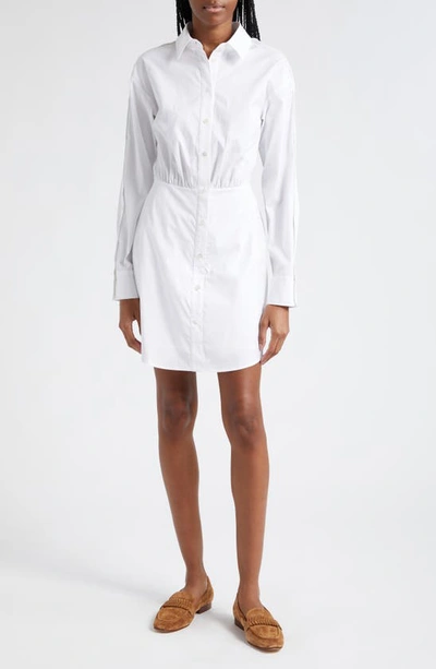 VERONICA BEARD RAE BUTTON LONG SLEEVE MINI SHIRTDRESS