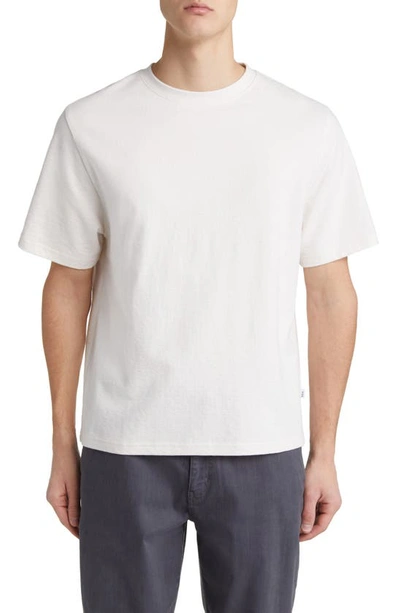 Wax London Dean Boxy Textured Organic Cotton T-shirt In Ecru