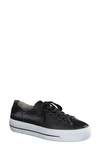 Paul Green Women's Bixby Low Top Platform Sneakers In Black Leather