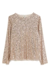 River Island Sequin Top In Rose