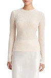 Vince Long-sleeve Velour Burnout Top In Champagne