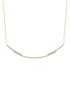 CRISLU CRISLU CUBIC ZIRCONIA REGAL LONG BAR NECKLACE