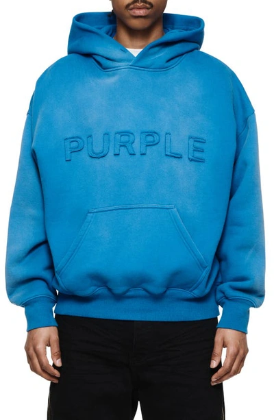Purple Brand Mens Hwt Fleece Po Hoodie In Blue In Blue