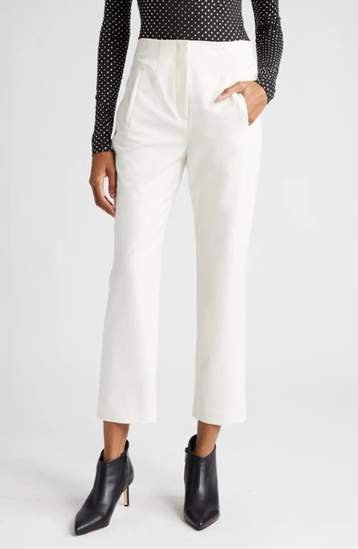 Veronica Beard Stila Straight Cropped Pants In Off-white
