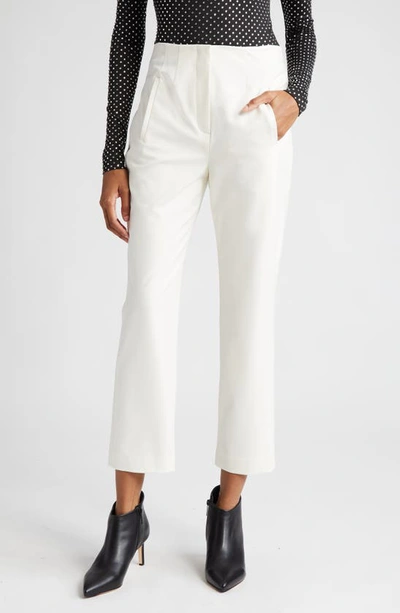 Veronica Beard Stila Straight Cropped Pants In Off White