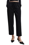 Mango Flowy Drawstring Ankle Pants In Black