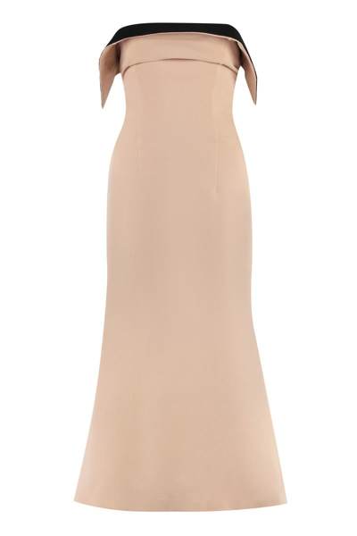 Philosophy Di Lorenzo Serafini Contrast-trim Strapless Midi Dress In Pink