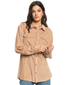 Roxy Juniors' Let It Go Corduroy Shacket In Warm Taupe