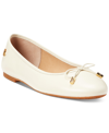 Ralph Lauren Jayna Cream Leather Ballet Flats Women In Vanilla