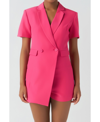 Endless Rose Short Sleeve Blazer Romper In Fuchsia
