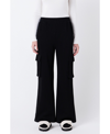 Grey Lab Women's Wide Knit Pants With Pockets In Black