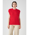 English Factory Chunky Cap Sleeve Sweater In Red