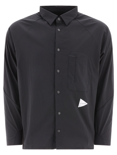 And Wander Shirt In Black Nylon