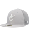 New Era Gray Miami Marlins 2023 On-field Batting Practice 59fifty Fitted Hat In Gray