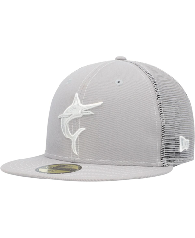 New Era Gray Miami Marlins 2023 On-field Batting Practice 59fifty Fitted Hat
