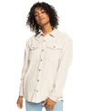 Roxy Let It Go Cotton Corduroy Button-up Shirt In Tapioca
