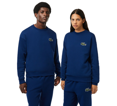 Lacoste Men's Relaxed Fit French Terry Crewneck Logo Sweatshirt In Ff