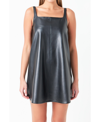 Grey Lab Women's Square Neck A-line Mini Dress In Black