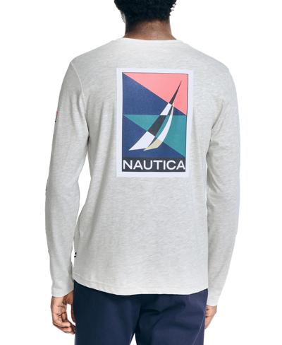 Nautica Men's Classic-fit Logo Graphic Long-sleeve T-shirt In Grey Htr