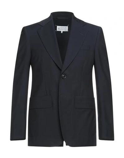 Maison Margiela Man Suit Jacket Midnight Blue Size 38 Virgin Wool, Mohair Wool