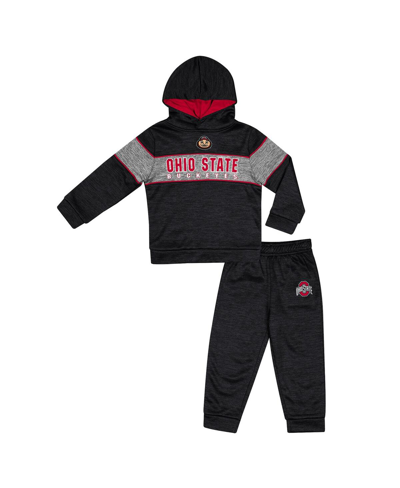 Colosseum Babies' Toddler Boys And Girls  Black Ohio State Buckeyes Grizworld Fleece Pullover Hoodie And Swea