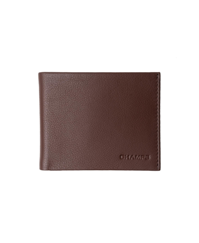 Champs Men's Slim Leather Rfid Wallet In Gift Box In Brown