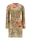 Zimmermann + Net Sustain August Belted Floral-print Linen Mini Dress
