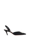 Amina Muaddi Camelia Tweed Slingback Pumps
