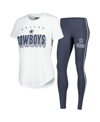 Concepts Sport Women's  White, Charcoal Dallas Cowboys Sonata T-shirt And Leggings Set In White,charcoal