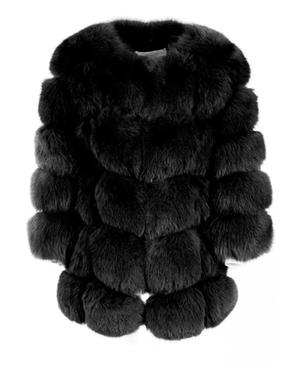 WANAN TOUCH CLASSIC BLACK FOX FUR JACKET