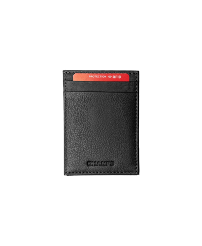 Champs Men's Mag Hybrid Leather Rfid Card Holder In Gift Box In Black