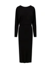 Khaite The Trina Long-sleeved Open-back Midi Dress