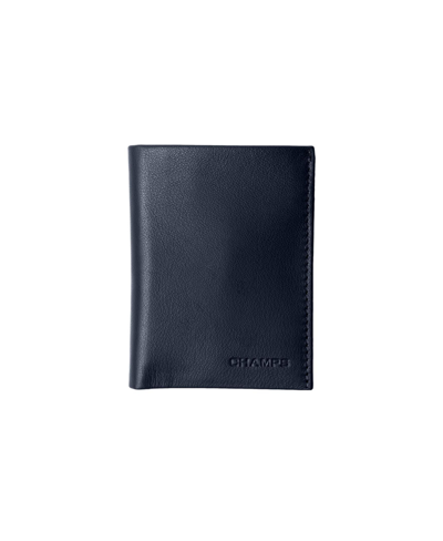 Champs Men's Slim Sleeve Leather Rfid Wallet In Gift Box In Navy